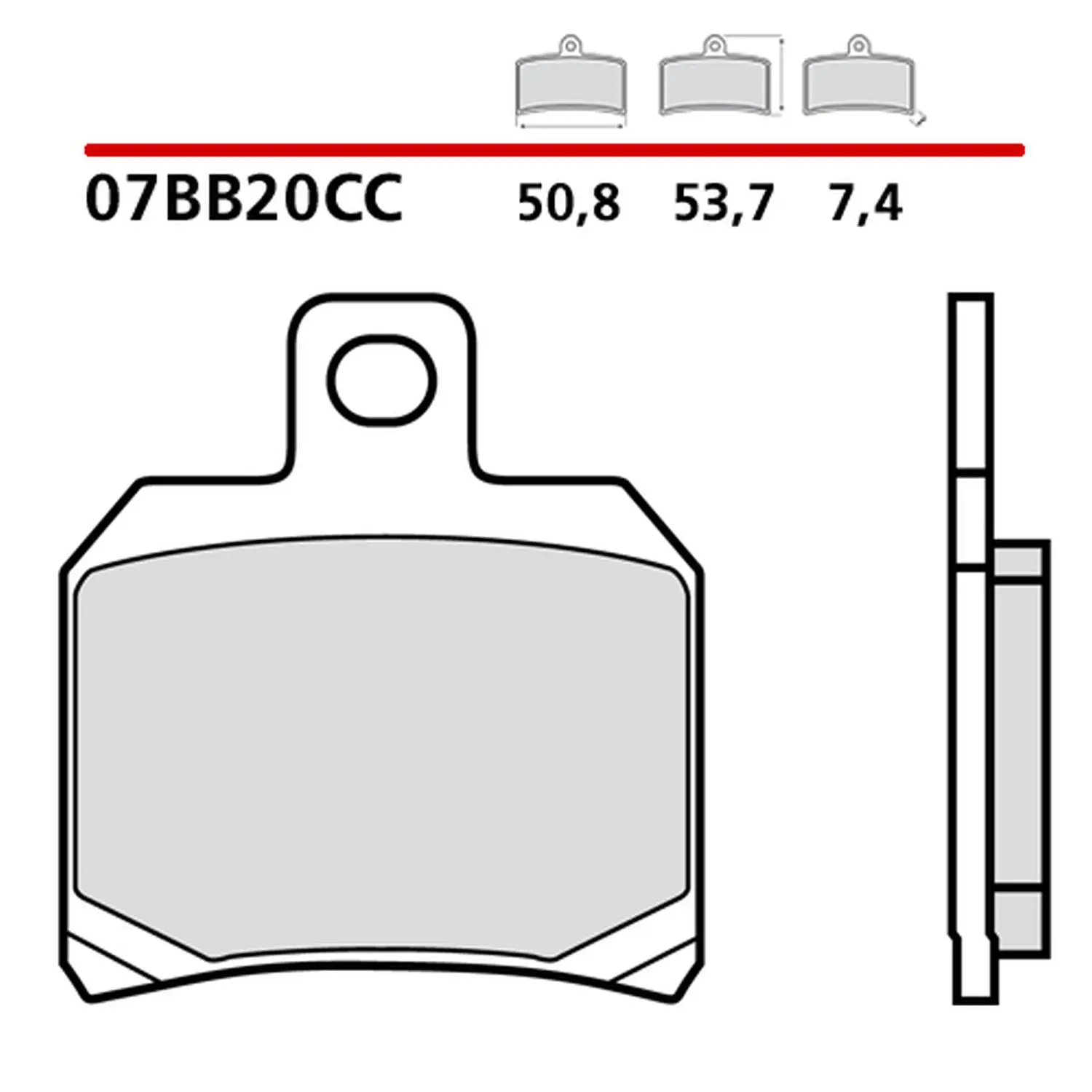 BREMBO brzdové destičky KH266 CARBON CERAMIC CC (polokovové) přední/zadní (ECE R90) ( )