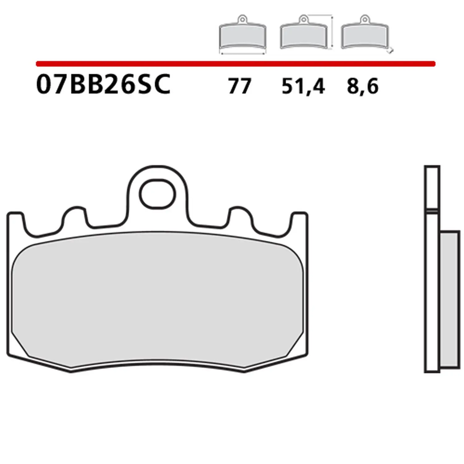 BREMBO sada brzdových destiček, kotoučová brzda BMW K 75, 1200LT, 1200GT, 1200R, 1200RS, 1200S 91-06, R 1100S, 1150RT, 1100S INTEGRAL ABS, 1150RS,