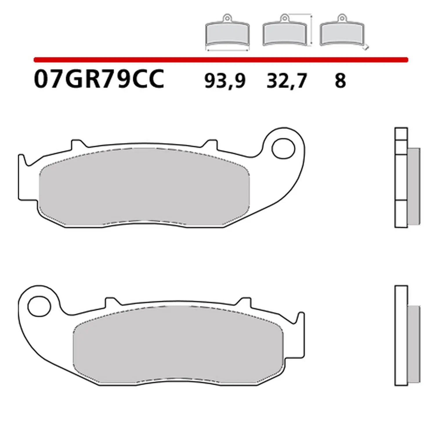 BREMBO brzdové destičky KH664 CARBON CERAMIC CC (polokovové) přední/zadní (ECE R90) ( )