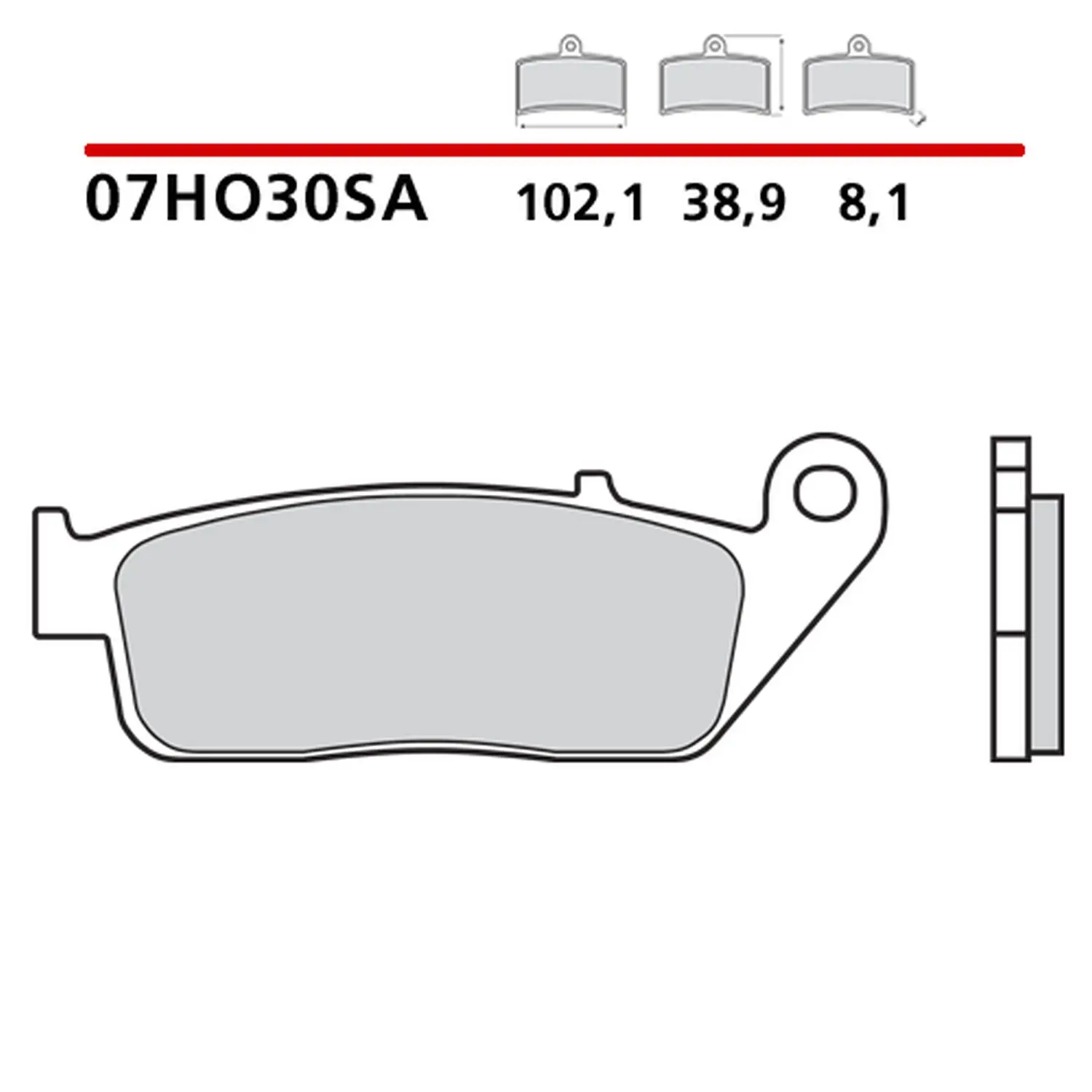 BREMBO sada brzdových destiček, kotoučová brzda BUELL BLAST 500 01, CAGIVA GRAN 900 99-00, NAVIGATOR 1000 (TOURING) 00-05, HONDA CB 600F (HORNET),