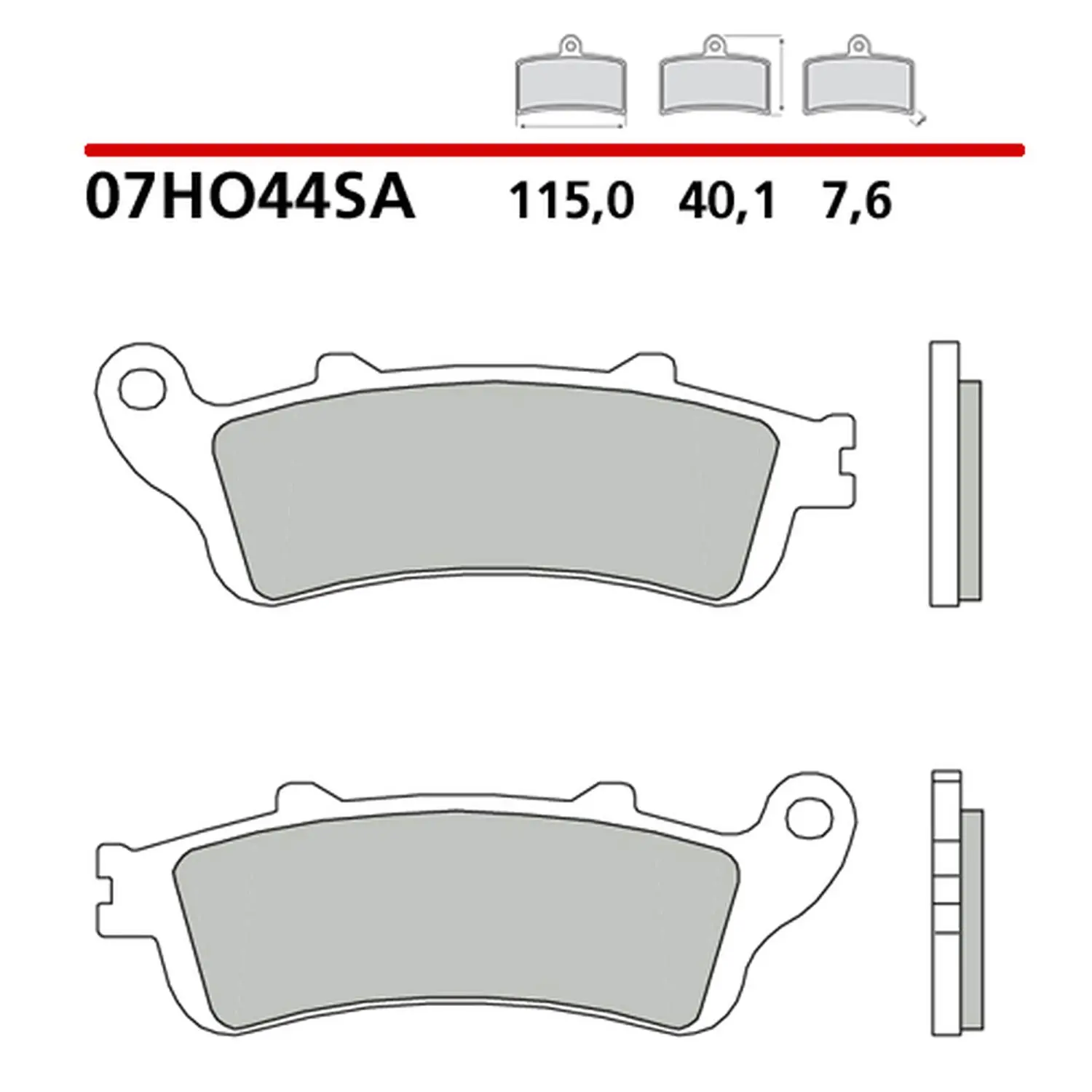 BREMBO brzdové destičky KH261 / KH281 SINTER SA (slinutý kov) přední (ECE R90) (BREMBO brzdové destičky KH261 / KH281 SINTER SA (slinutý kov) přední)