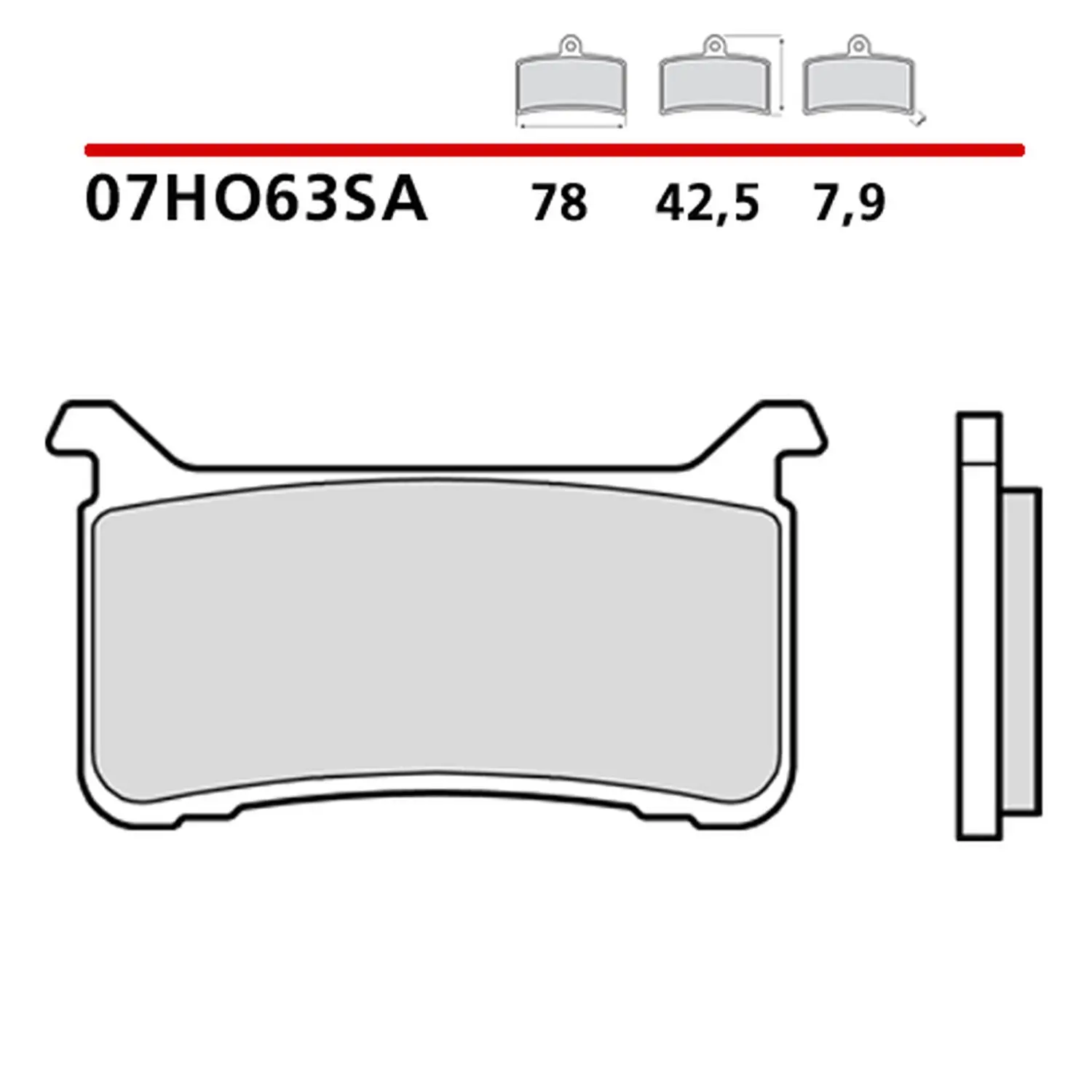 BREMBO sada brzdových destiček, kotoučová brzda HONDA CBR 1000 RA (FIREBLADE ABS), RR (FIREBLADE), RR-R 17-21, CRF 1000 L AFRICA TWIN 15-18, VFR 800 X