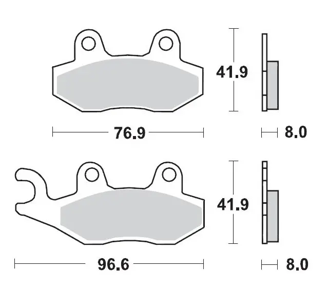 MOTO-MASTER brzdové destičky KH135 / KH214 sintrované METAL závodní: 12 (sinterpro série závodní GP) KAWASAKI: KX 125-250-500, KDX 200-250, SUZUKI