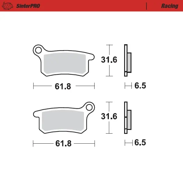 MOTO-MASTER brzdové destičky KH357 sintrované METAL 11 (sinterpro závodní) přední/zadní KTM SX 65 09-21, GASGAS MC 65 21-, HUSQVARNA TC 65 17-, SX 85