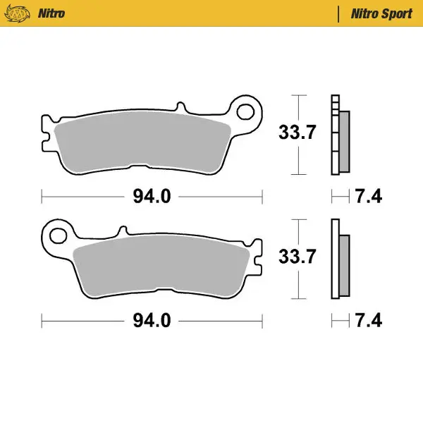 MOTO-MASTER brzdové destičky závodní sintrované METAL SOFT: 22 (NITRO SPORT) přední KH755 FANTIC XX 125, XEF/XXF 250/450, XEX 250 22-, YAMAHA YZ 250