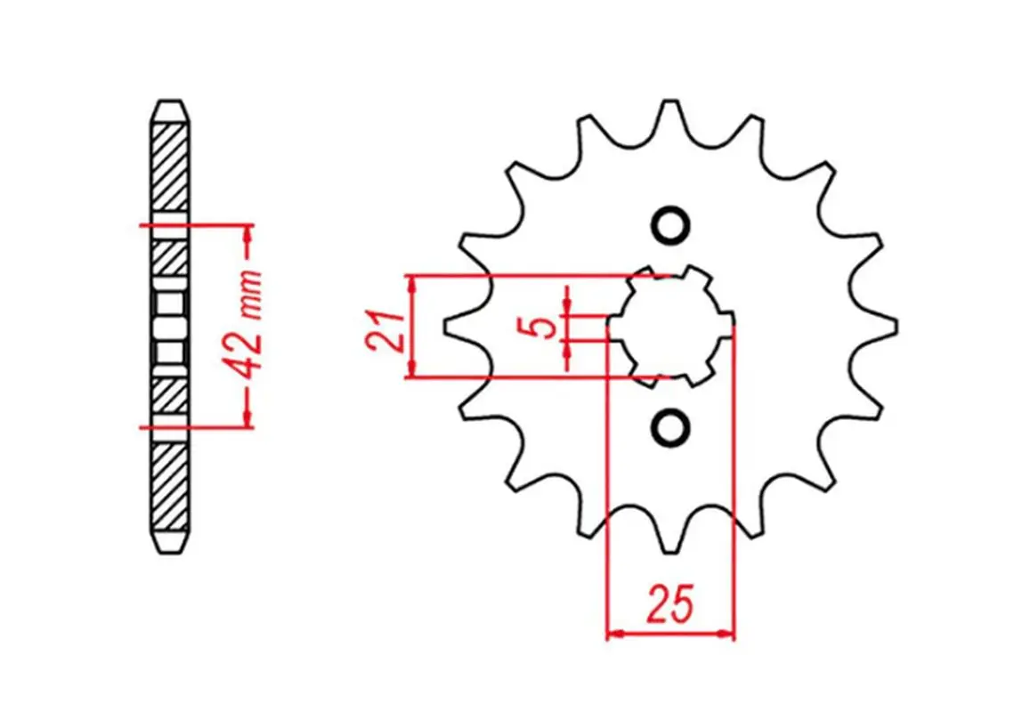MTX PARTS řetězové kolo přední 569 13 KAWASAKI KX 250 '87-'98, YAMAHA YZ 250 '77-'98 (JTF569.13) (řetěz 520) (MTX PARTS řetězové kolo přední 569 13)