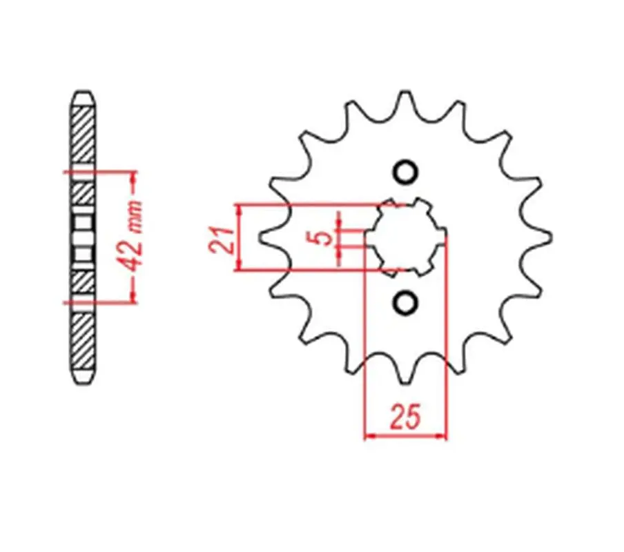 MTX PARTS řetězové kolo přední 569 16 YAMAHA XV 250 '89-'94, XVS 250 '08-'17, XV 250`89-15 (+2) (JTF569.16) (řetěz 520) ( )