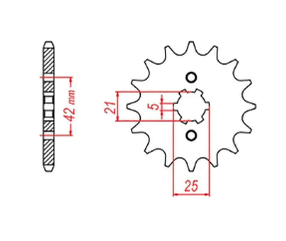 MTX PARTS řetězové kolo přední 350 14 HONDA XR 600R '91-'00, TRX 400EX /X '05-'14 (JTF1309.14) (řetěz 520) (MTX PARTS řetězové kolo přední 350 14)