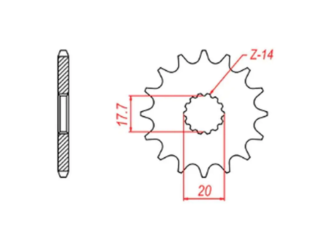 MTX PARTS řetězové kolo přední 440 13 YAMAHA YZ 125 '87-'04 (JTF564.13) (řetěz 520) ( )