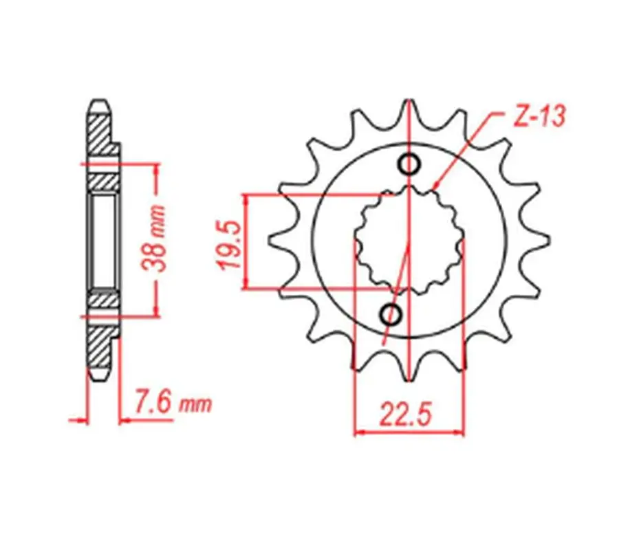 MTX PARTS řetězové kolo přední 2116 14 SUZUKI LTR 450 '06-'12, LTZ 400 '03-'13, RMX 450 '10-'13 (JTF1401.14) (řetěz 520) ( )