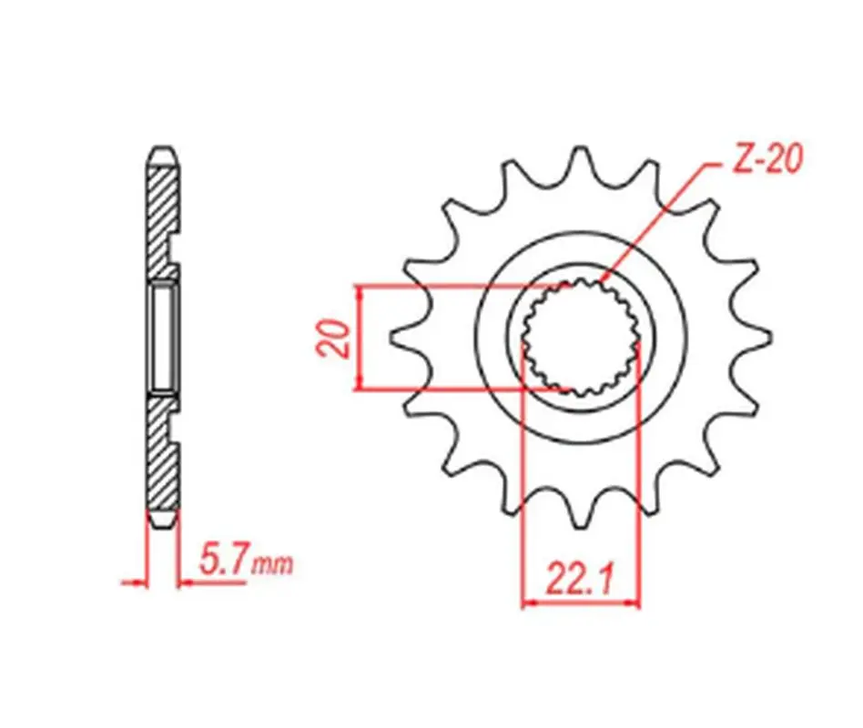 MTX PARTS řetězové kolo přední 2103 12 YAMAHA YZF 250 '01-'17, WR 250F '01-'17 (JTF1590.12) (řetěz 520) (MTX PARTS řetězové kolo přední 2103 12)