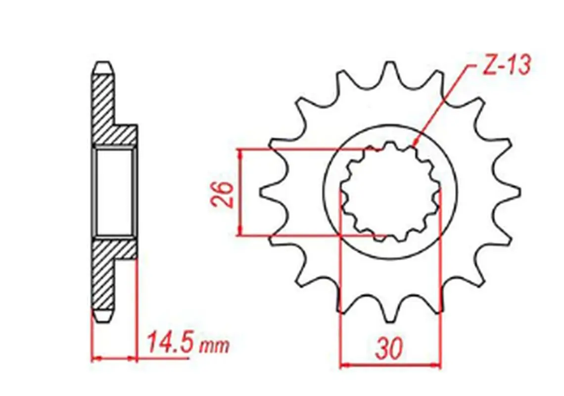 MTX PARTS řetězové kolo přední 340 13 HONDA CR 125 '87-'03 (JTF326.13) (řetěz 520) ( )