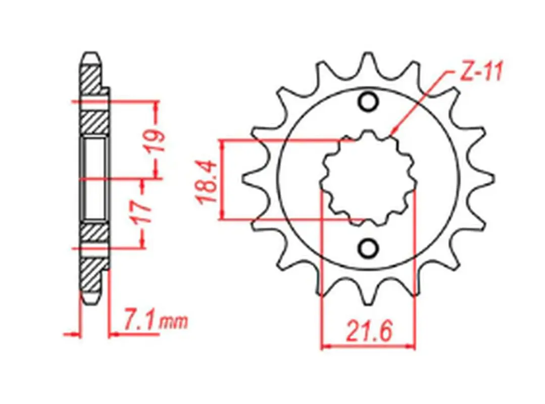 MTX PARTS řetězové kolo přední 2067 14 HONDA CRF 250L '13-'15 (JTF1321.14) (lze použít jako 2506 14 a 2261 14) (řetěz 520) (MTX PARTS řetězové kolo)