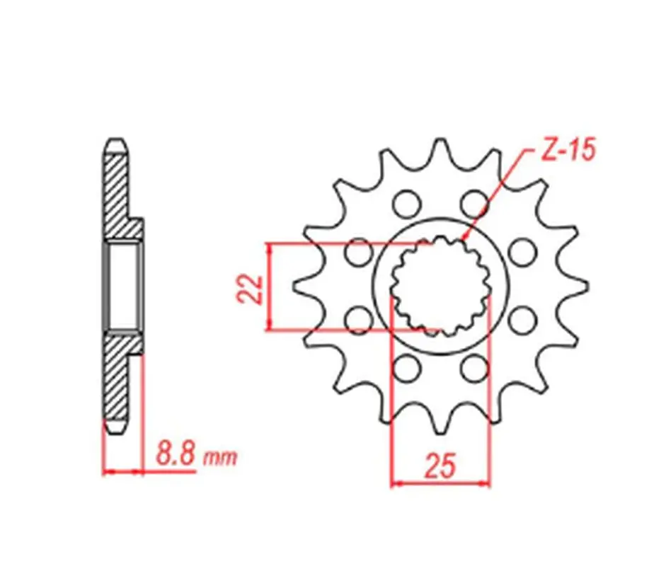 MTX PARTS řetězové kolo přední 1248 14 KTM SX/EXC '91-'22 (JTF1901.14) (řetěz 520) ( )