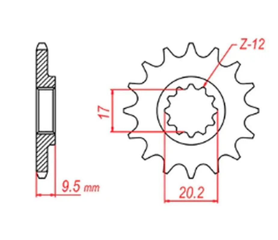 MTX PARTS řetězové kolo přední 7005 14 KTM SX 65 '98-'18 (JTF1906.14) (řetěz 420) (MTX PARTS řetězové kolo přední 7005 14 KTM SX 65 '98-'18)