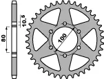 PBR řetězové kolo zadní 1030 43 C45 LAVERDA 747 97-99 (řetěz 520) (PBR řetězové kolo zadní 1030 43 C45 LAVERDA 747 97-99 (řetěz 520))