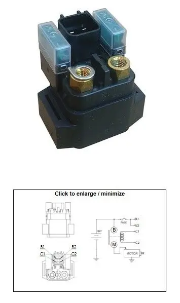 DZE startovací relé YAMAHA YFM 125 RAPTOR 11-13; YFM 250 RAPTOR 08-13; YFM 700 RAPTOR 13-20; YXR 450 RHINO 07-09; YXR 660 RHINO 07; YXZ 1000R 16-20