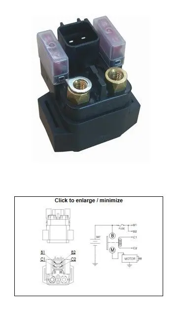DZE startovací relé YAMAHA YMF 450 KODIAK 18-20; YXE 700 WOLVERINE 16-20; YXR 700 VIKING 14-20; YXR 700 RHINO 08-13 (5B4-81940-00) (12V/150A) ( )