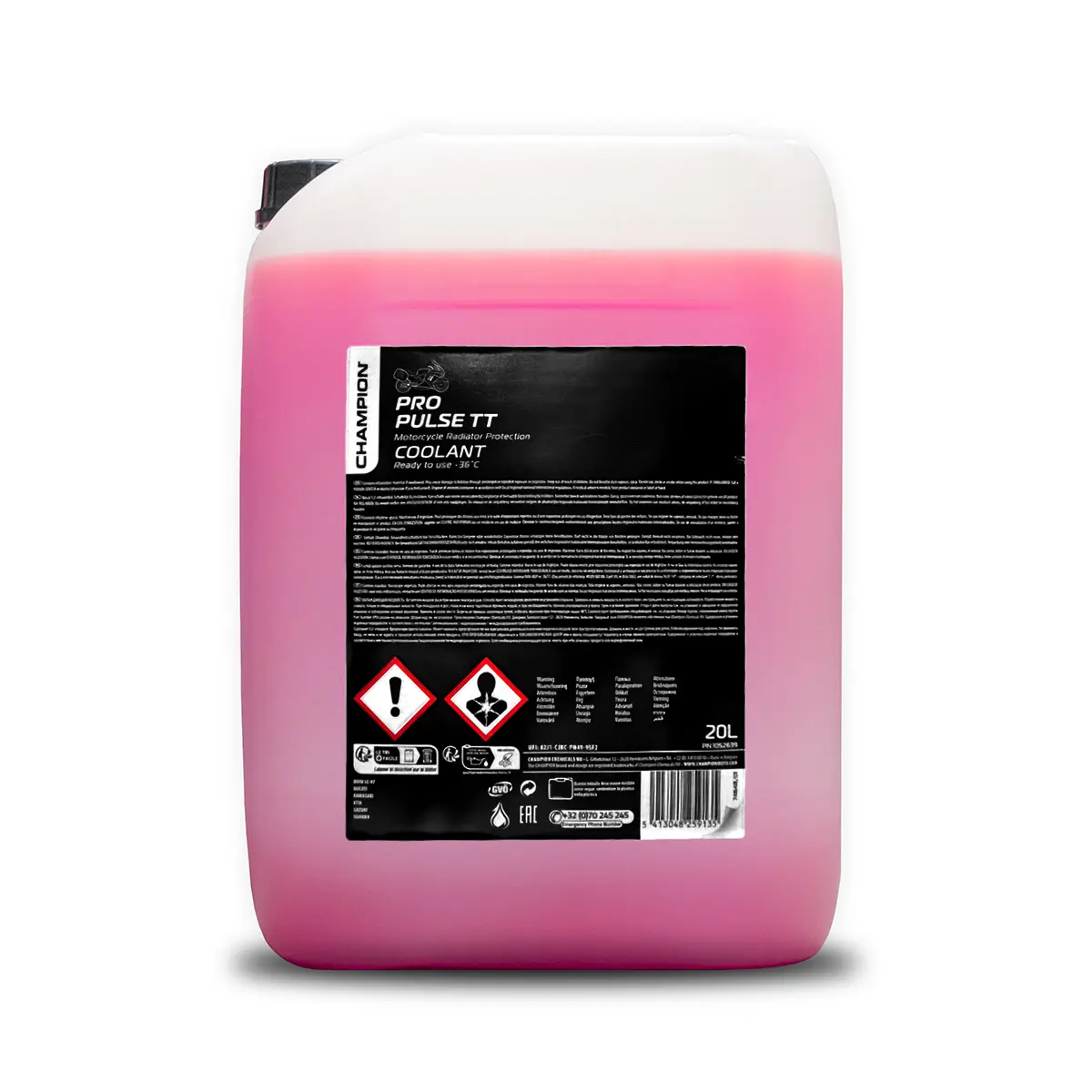 CHAMPION chladící kapalina COOLANT PROPULSE TT motocyklová 20L (-36°C) připravená k použití (CHAMPION chladící kapalina COOLANT PROPULSE TT)