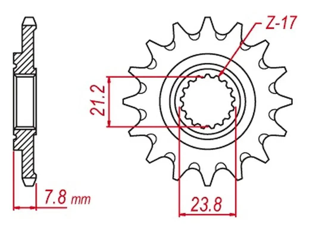 MTX PARTS řetězové kolečko přední HORNET 2320 13 HONDA CRF 250R '18-'23 samočistící (JTF1344.13SC) (řetěz 520) (MTX PARTS řetězové kolečko přední)