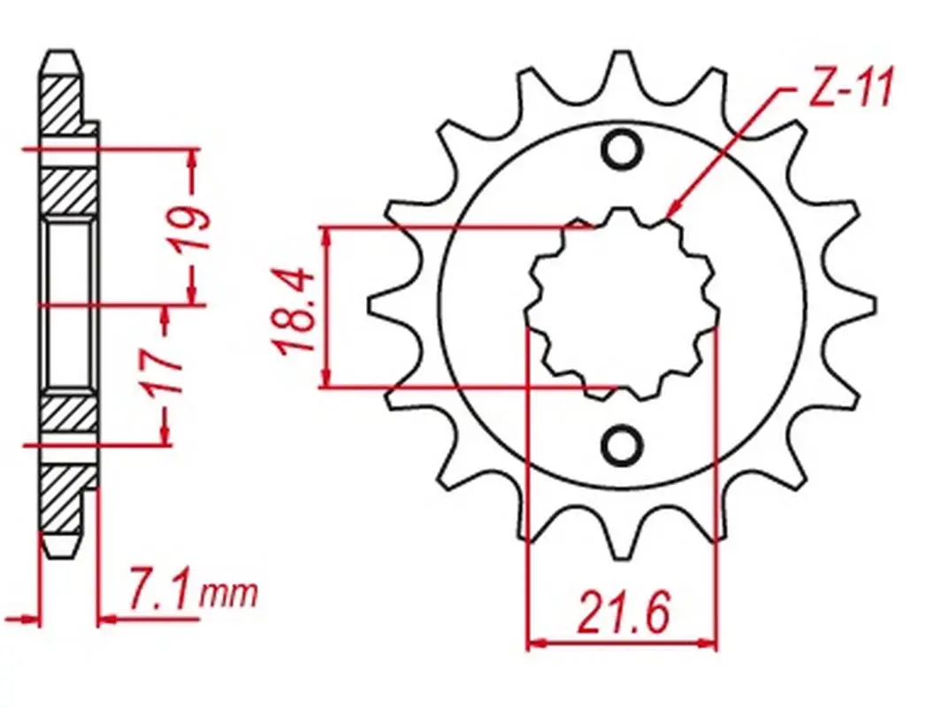 MTX PARTS řetězové kolečko přední HORNET 2260 14 (2160 14) SUZUKI RMZ 450 '13-'20 samočistící (JTF1443.14SC) (řetěz 520) (MTX PARTS řetězové kolečko)