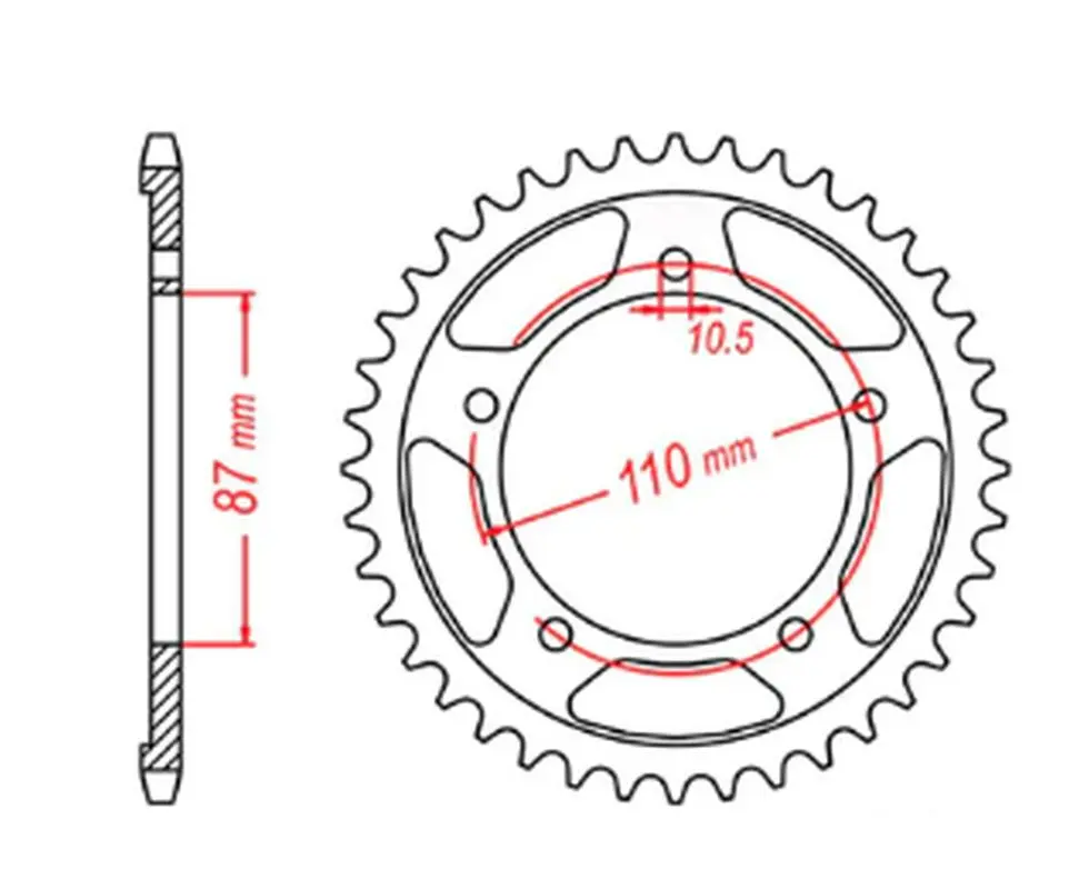 MTX PARTS rozeta zadní 795 39 SUZUKI GS 500 E/F '88-'10 (JTR823.39) (řetěz 520) (MTX PARTS rozeta zadní 795 39 SUZUKI GS 500 E/F '88-'10 (JTR823.39))