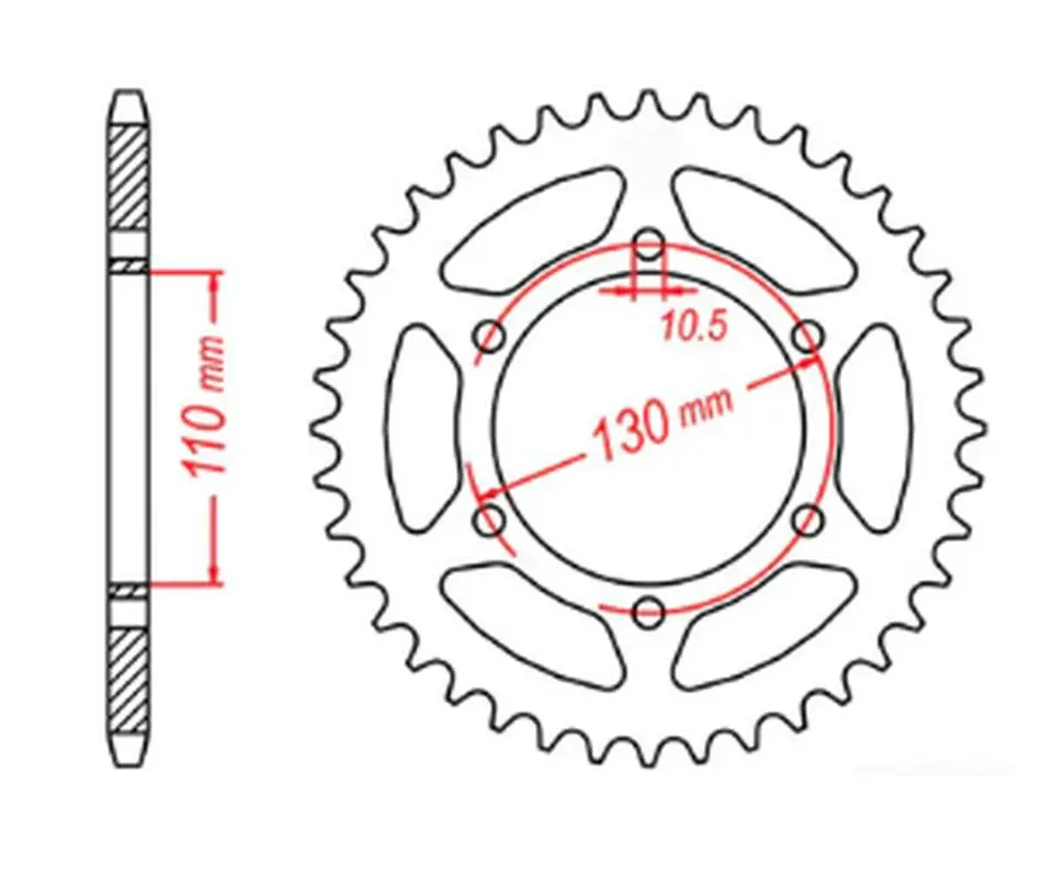 MTX PARTS řetězové kolečko zadní 504 41 KAWASAKI GPZ 500S 94-05 (JTR486.41) (řetěz 520) (MTX PARTS řetězové kolečko zadní 504 41 KAWASAKI GPZ 500S)