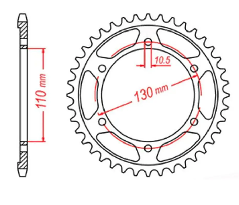 MTX PARTS řetězové kolečko zadní 241 47 YAMAHA R1 09-14, FZ6 04-09, R6 03-10 (+1) (JTR479.47) (řetěz 530) (MTX PARTS řetězové kolečko zadní 241 47)