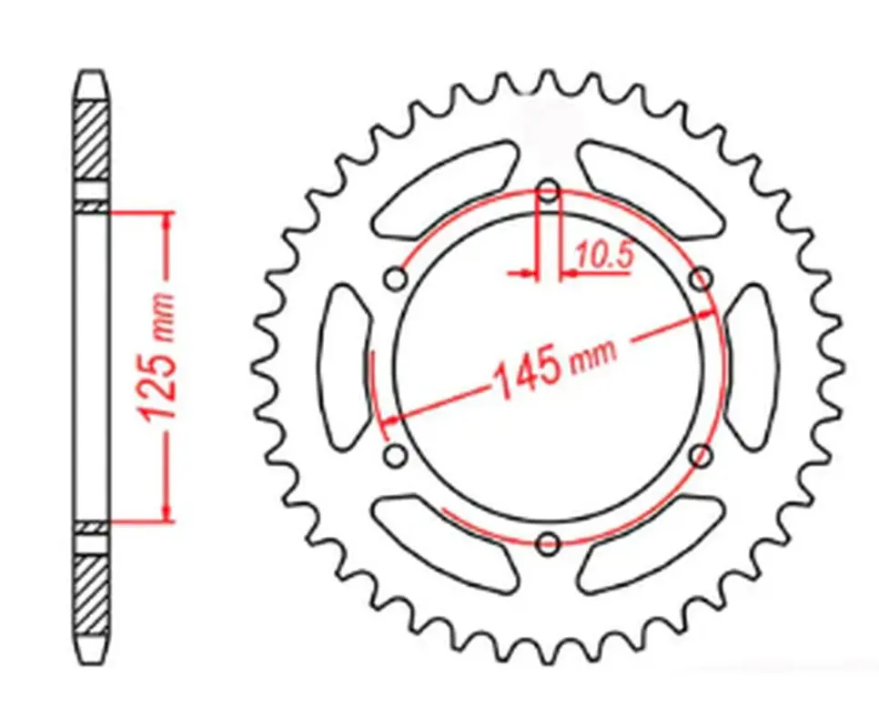 MTX PARTS řetězové kolečko zadní 866 47 YAMAHA MT 03 06-12 (5YK) (JTR855.47) (řetěz 520) (MTX PARTS řetězové kolečko zadní 866 47 YAMAHA MT 03 06-12)