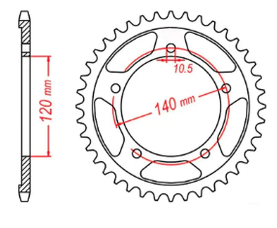 MTX PARTS řetězové kolečko zadní 4398 43 SUZUKI GSXR 750 04-05 (JTR1792.43) (řetěz 525) (MTX PARTS řetězové kolečko zadní 4398 43 SUZUKI GSXR 750)