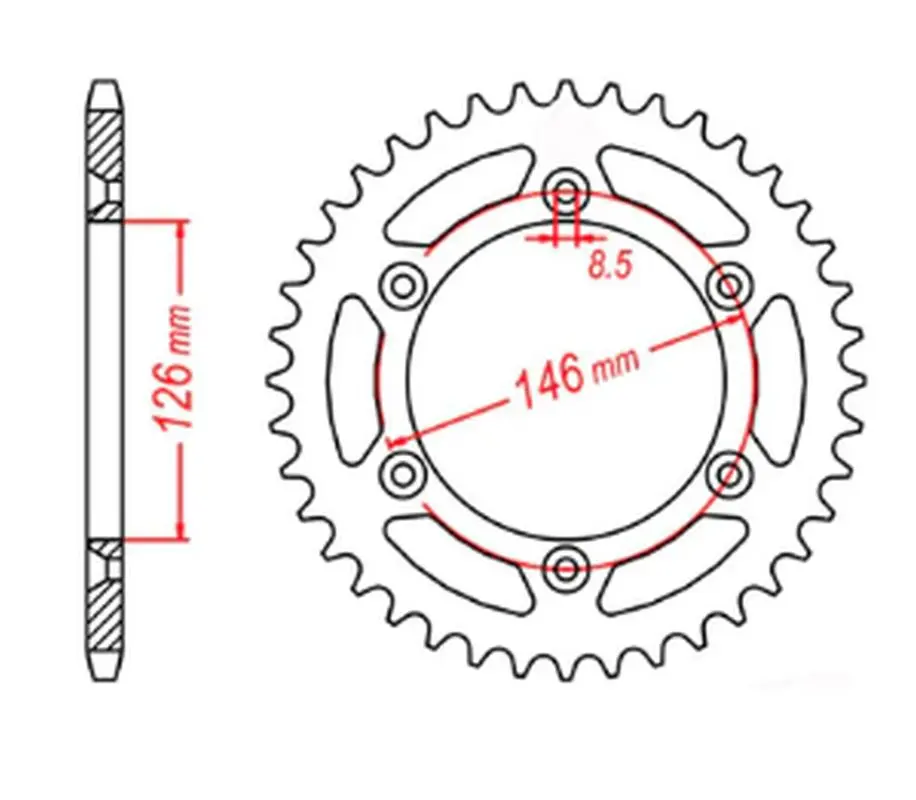 MTX PARTS řetězové kolečko zadní 808 44 SUZUKI RM/RMZ (JTR808.44) (řetěz 520) (MTX PARTS řetězové kolečko zadní 808 44 SUZUKI RM/RMZ (JTR808.44))