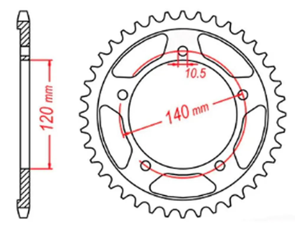 MTX PARTS řetězové kolečko zadní 4409 43 SUZUKI GSF 1250 06-16, GSXR 1000/1300 (JTR1800.43) (řetěz 530) (MTX PARTS řetězové kolečko zadní 4409 43)