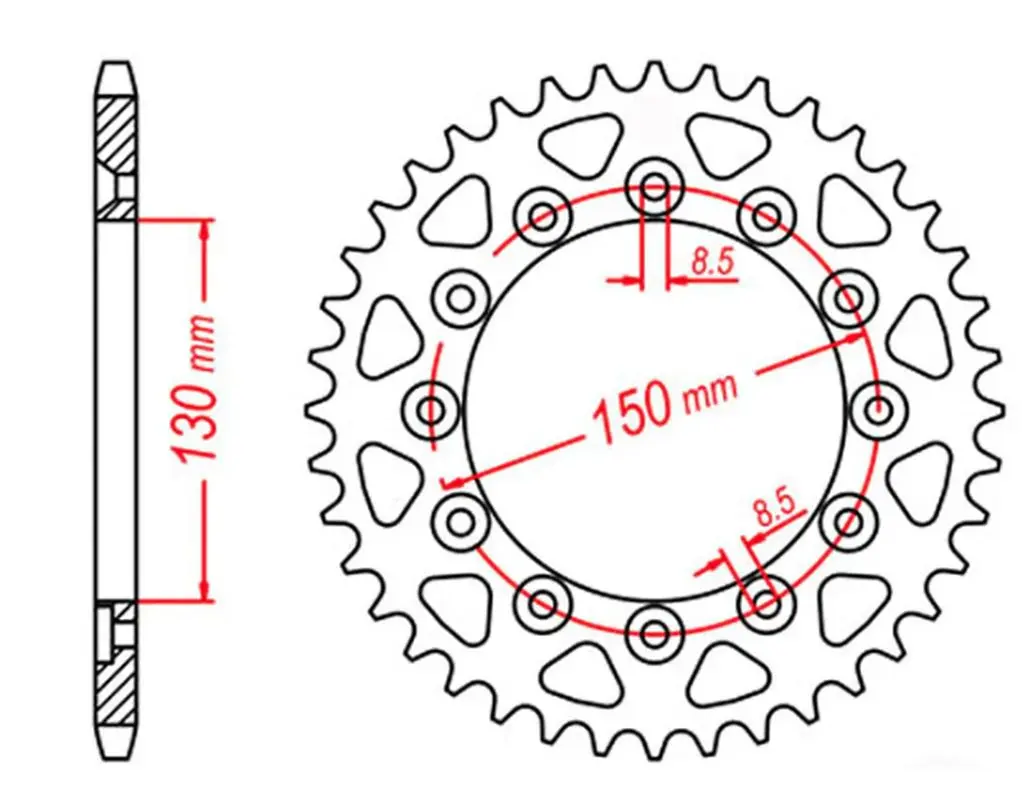 MTX PARTS řetězové kolečko zadní 245 41 HONDA XL 600 LM 85-88 (JTR245/2.41) (řetěz 520) (MTX PARTS řetězové kolečko zadní 245 41 HONDA XL 600 LM)