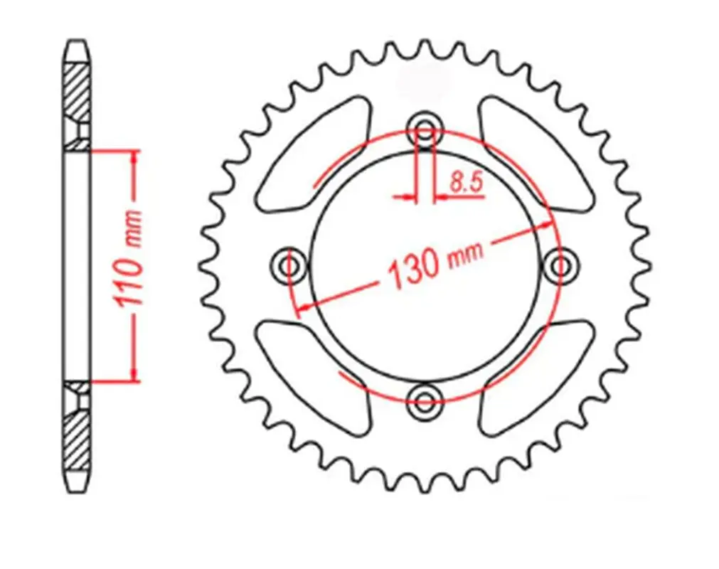 MTX PARTS řetězové kolečko zadní 4306 49 HONDA CR 80/85 85-07 (JTR215.49) (řetěz 420) ( )