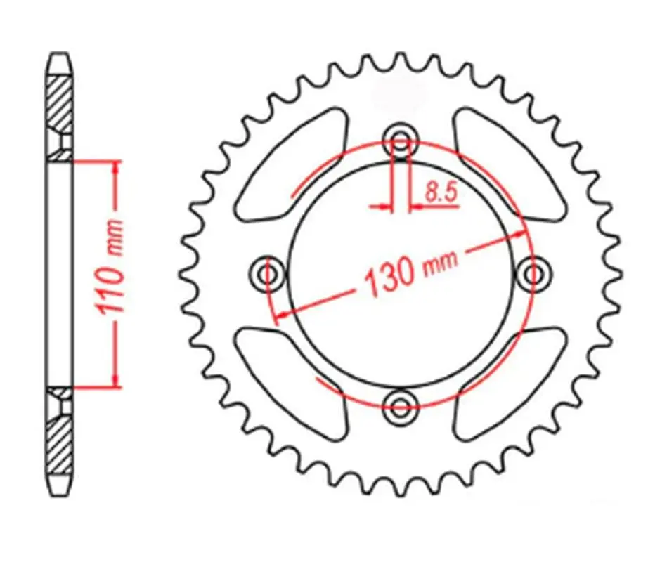 MTX PARTS řetězové kolečko zadní 4306 50 HONDA CR 80/85 85-07 (JTR215.50) (řetěz 420) (MTX PARTS řetězové kolečko zadní 4306 50 HONDA CR 80/85 85-07)