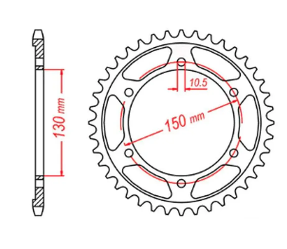 MTX PARTS řetězové kolečko zadní 300 46 YAMAHA FZ 8 10-15 (JTR300.46) (řetěz 525) (39P/42P) (MTX PARTS řetězové kolečko zadní 300 46 YAMAHA FZ 8)