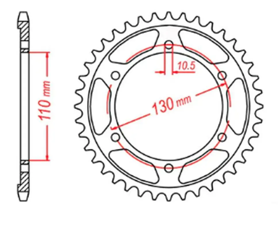 MTX PARTS řetězové kolečko zadní 4385 46 YAMAHA R6 06-20, MT09 14-19, SUZUKI GSXR 750 11-19, GSXR 1000 17-19, XSR 900 16-19 (+1) (JTR1876.46) (řetěz
