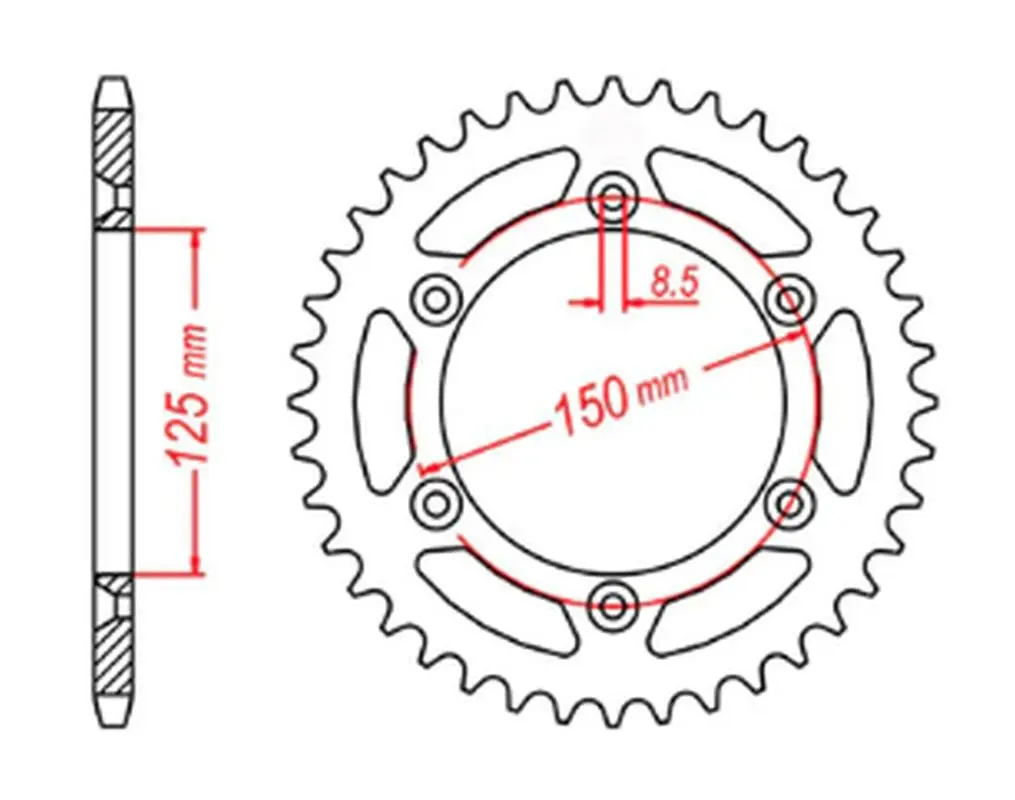 MTX PARTS řetězové kolečko zadní 899 41 KTM SX/EXC (JTR897.41) (řetěz 520) ( )