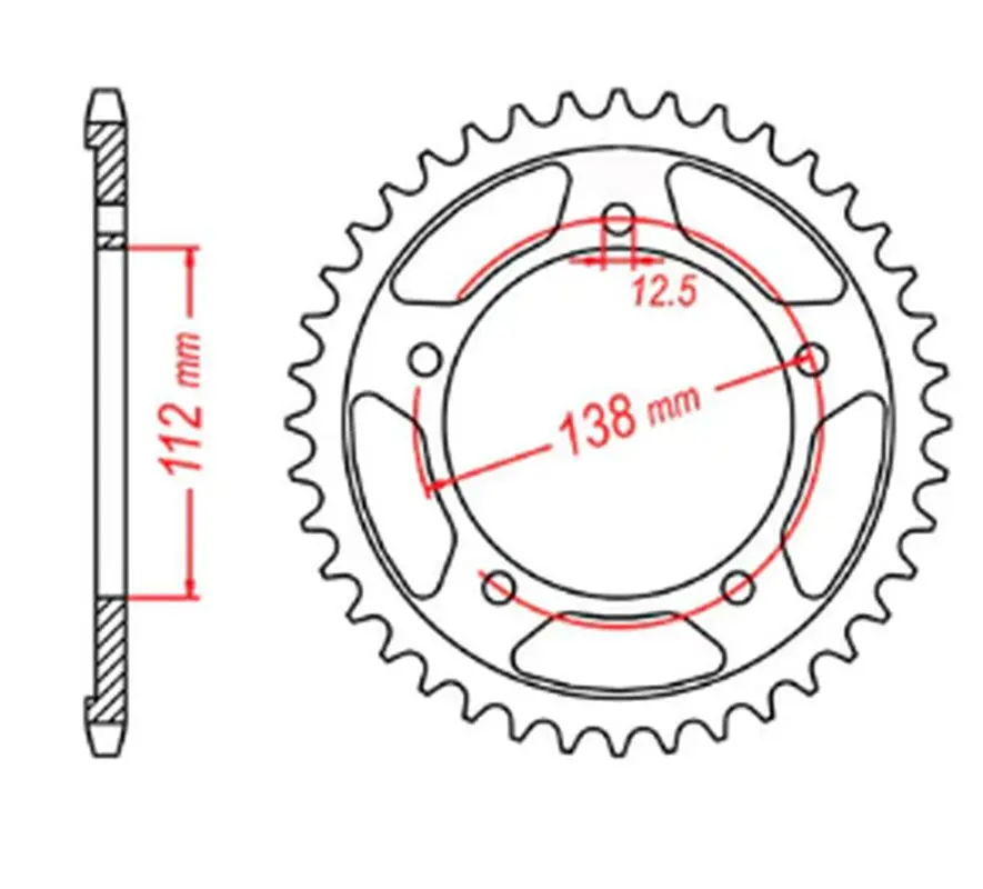 MTX PARTS rozeta 4357 43 HONDA CB 600 HORNET '07-'13, CBR 600F '97-'98, '11-'14, CBF 600 '04-'07 (JTR1304.43) (řetěz 525) (MTX PARTS rozeta 4357 43)