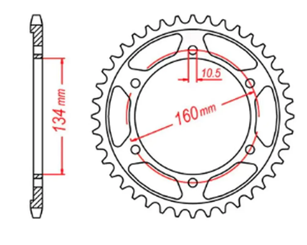 MTX PARTS rozeta 4405 42 HONDA CBR 600RR '03-'06 (PC37) (JTR1307.42) (řetěz 525) (MTX PARTS rozeta 4405 42 HONDA CBR 600RR '03-'06 (PC37))