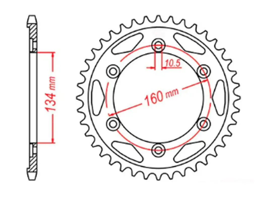 MTX PARTS rozeta 4399 40 HONDA CBR 1000 RR '04-'05, VTR 1000SP1/SP2 '00-'06 (JTR1306.40) (řetěz 530) (MTX PARTS rozeta 4399 40 HONDA CBR 1000 RR)