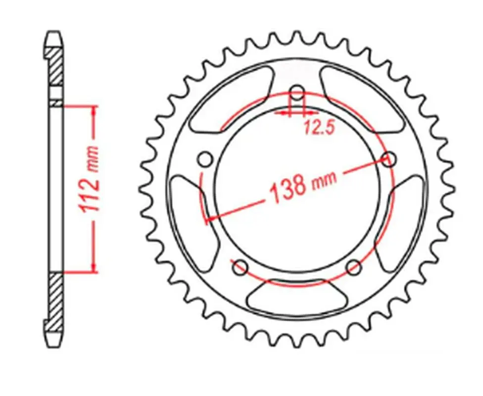 MTX PARTS rozeta 408 44 HONDA CBR 1100 XX '97-'07 (SC35) (JTR302.44) (řetěz 530) (MTX PARTS rozeta 408 44 HONDA CBR 1100 XX '97-'07 (SC35))