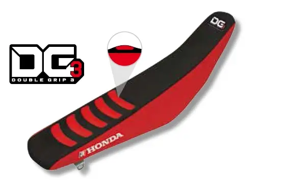 BLACKBIRD potah sedla HONDA CRF 450R 05-08 DOUBLE GRIP 3 barva černá/červená (BLACKBIRD potah sedla HONDA CRF 450R 05-08 DOUBLE GRIP 3 barva)