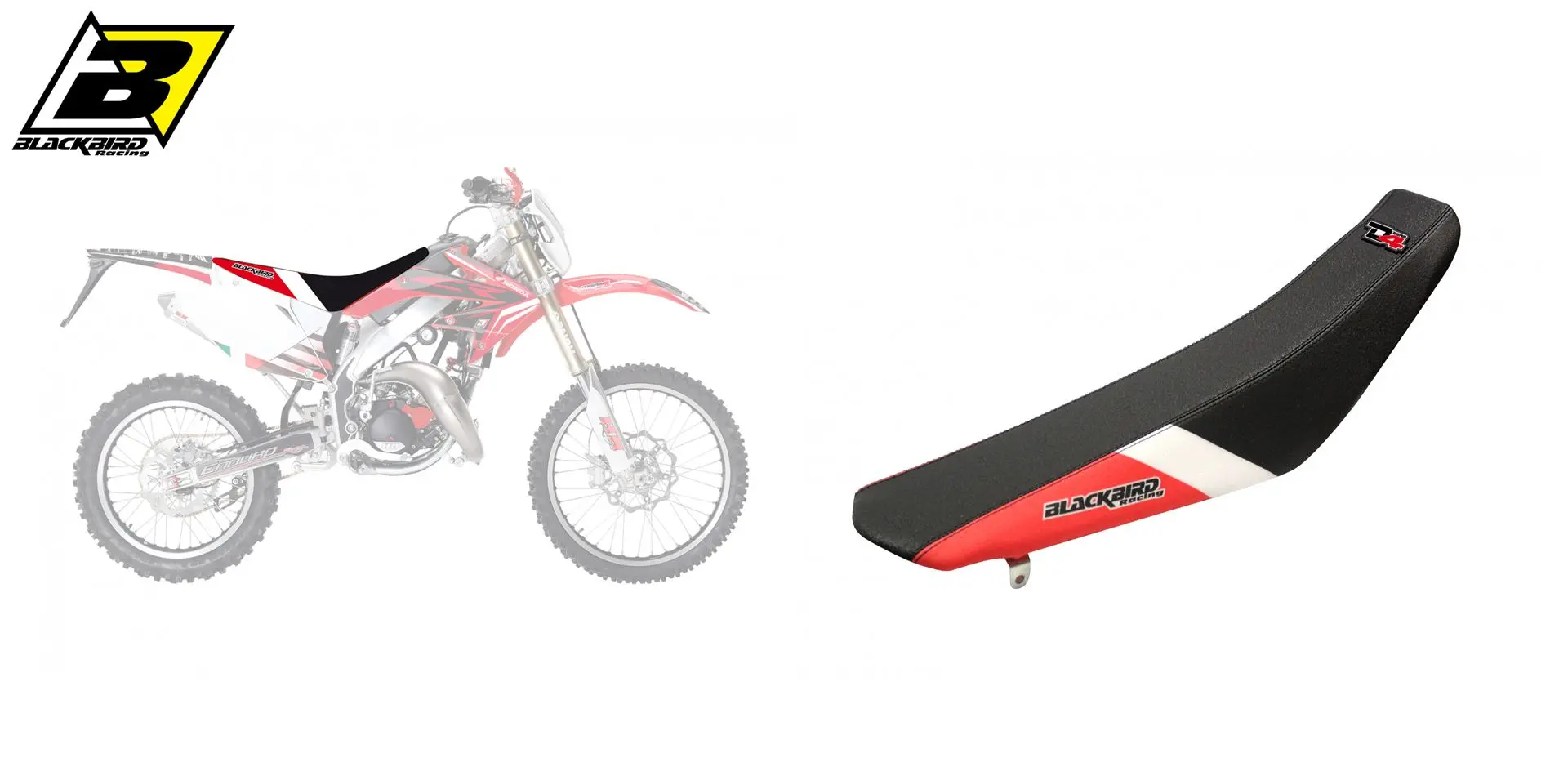 BLACKBIRD potah sedla HONDA CRF 250R 10-13, CRF 450R 09-12 DREAM 4 barva černá/červená/bílá ( )