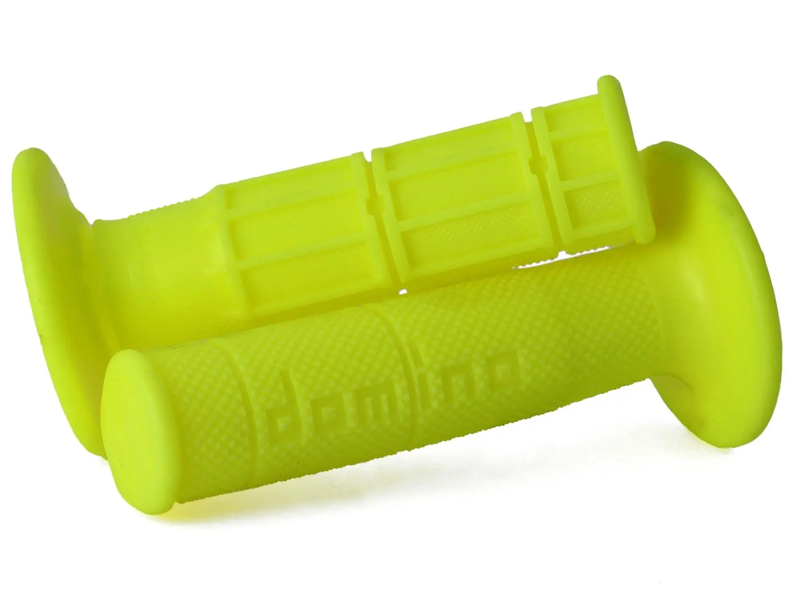 DOMINO gripy OFF ROAD jednosložkové ULTRA SOFT (22+25mm, délka 120/123mm) bez otvoru žlutá fluorescenční ( )
