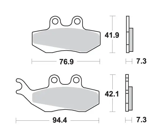 SBS brzdové destičky KH194 STREET STANDARD CERAMIC barva černá YAMAHA DT50 PIAGGIO VESPA 125 APRILIA RX 90 (SBS brzdové destičky KH194 STREET)