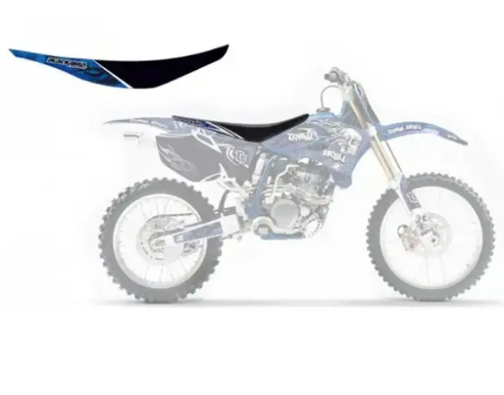 BLACKBIRD potah sedla YAMAHA YZ 250F 10-13 TRIBAL SKULL 2 barva černá modrá (BLACKBIRD potah sedla YAMAHA YZ 250F 10-13 TRIBAL SKULL 2 barva černá)