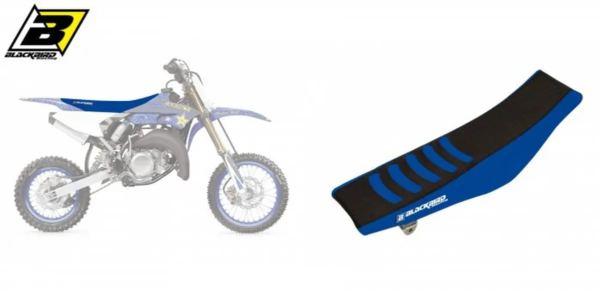 BLACKBIRD potah sedla YAMAHA YZ 65 19-22 DOUBLE GRIP 3 barva modrá černá (BLACKBIRD potah sedla YAMAHA YZ 65 19-22 DOUBLE GRIP 3 barva modrá černá)