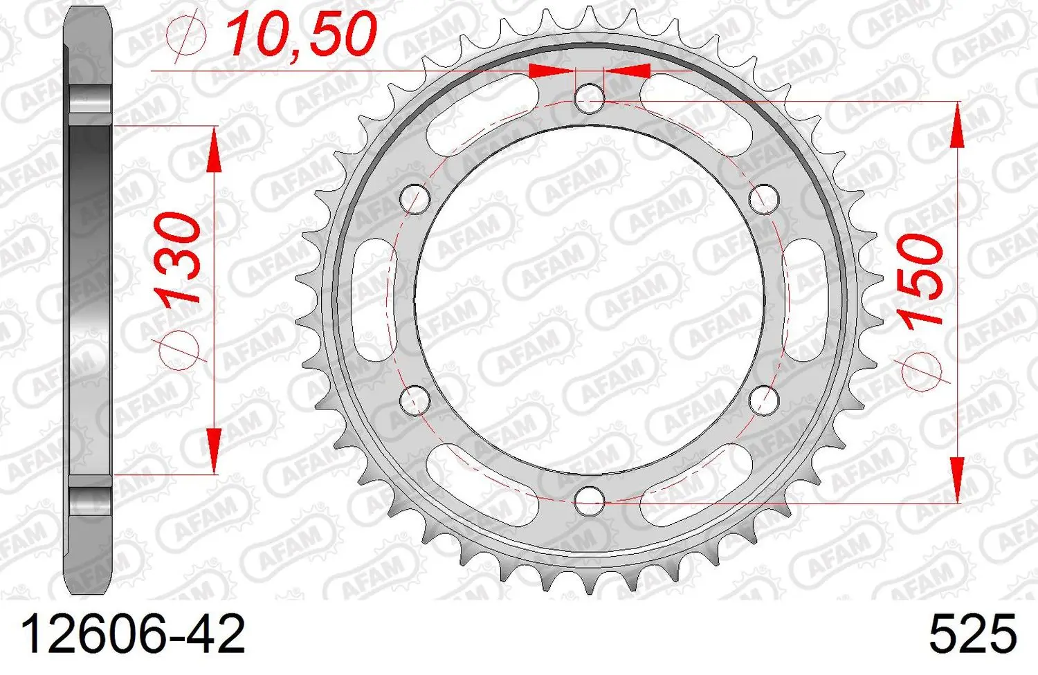 AFAM zadní řetězové kolečko 300 42 YAMAHA TDM 900 '02-'13 (JTR300.42) (řetěz 525) ( )