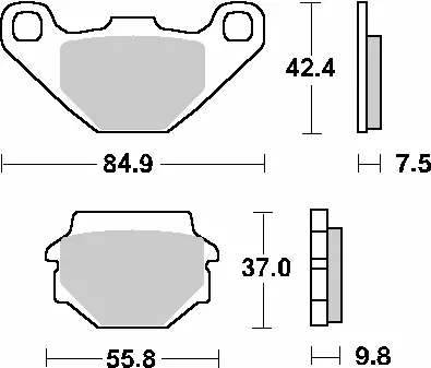 SBS brzdové destičky KH067 STREET STANDARD CERAMIC barva černá ( )